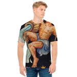 Watercolor Aquarius Zodiac Sign Print Men's T-Shirt