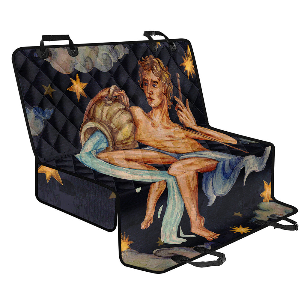 Watercolor Aquarius Zodiac Sign Print Pet Car Back Seat Cover