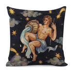 Watercolor Aquarius Zodiac Sign Print Pillow Cover