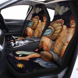 Watercolor Aquarius Zodiac Sign Print Universal Fit Car Seat Covers