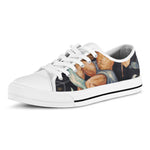 Watercolor Aquarius Zodiac Sign Print White Low Top Shoes