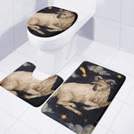 Watercolor Aries Zodiac Sign Print 3 Piece Bath Mat Set