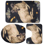 Watercolor Aries Zodiac Sign Print 3 Piece Bath Mat Set