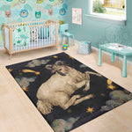 Watercolor Aries Zodiac Sign Print Area Rug