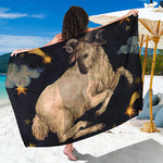 Watercolor Aries Zodiac Sign Print Beach Sarong Wrap
