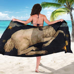Watercolor Aries Zodiac Sign Print Beach Sarong Wrap