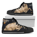 Watercolor Aries Zodiac Sign Print Black High Top Sneakers