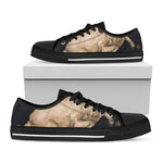 Watercolor Aries Zodiac Sign Print Black Low Top Shoes 