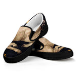 Watercolor Aries Zodiac Sign Print Black Slip On Shoes