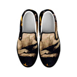 Watercolor Aries Zodiac Sign Print Black Slip On Shoes