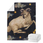 Watercolor Aries Zodiac Sign Print Blanket