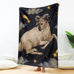 Watercolor Aries Zodiac Sign Print Blanket