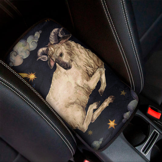 Watercolor Aries Zodiac Sign Print Car Center Console Cover