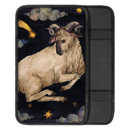 Watercolor Aries Zodiac Sign Print Car Center Console Cover