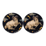 Watercolor Aries Zodiac Sign Print Car Coasters