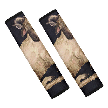 Watercolor Aries Zodiac Sign Print Car Seat Belt Covers