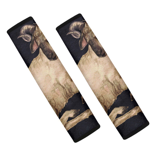 Watercolor Aries Zodiac Sign Print Car Seat Belt Covers