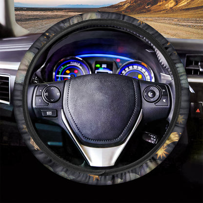 Watercolor Aries Zodiac Sign Print Car Steering Wheel Cover