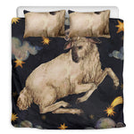 Watercolor Aries Zodiac Sign Print Duvet Cover Bedding Set