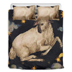 Watercolor Aries Zodiac Sign Print Duvet Cover Bedding Set