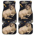 Watercolor Aries Zodiac Sign Print Front and Back Car Floor Mats