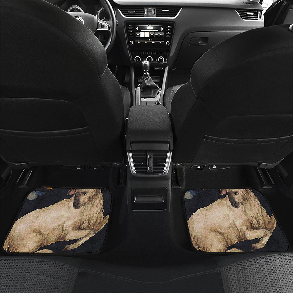 Watercolor Aries Zodiac Sign Print Front and Back Car Floor Mats