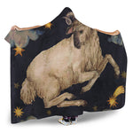 Watercolor Aries Zodiac Sign Print Hooded Blanket