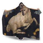 Watercolor Aries Zodiac Sign Print Hooded Blanket