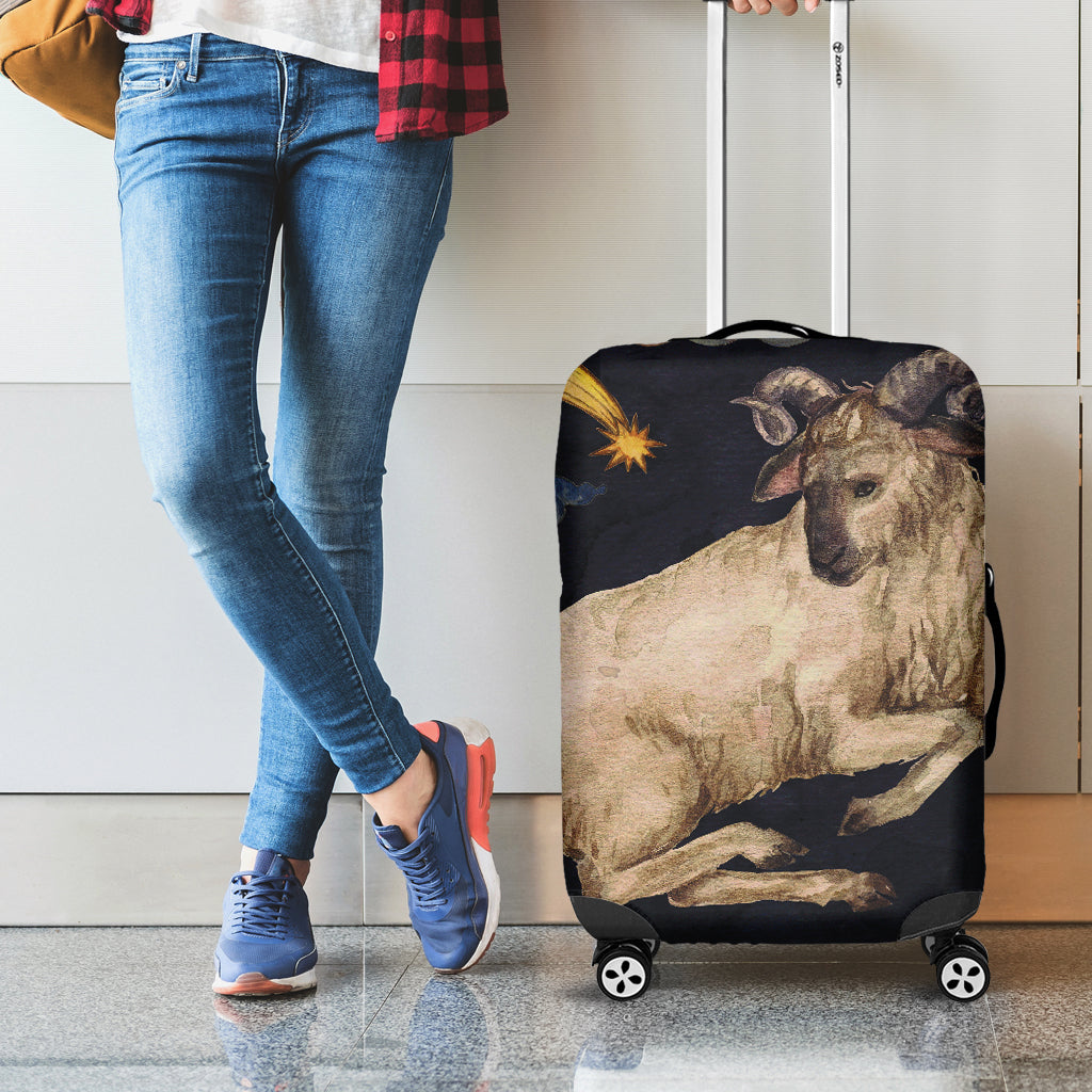 Watercolor Aries Zodiac Sign Print Luggage Cover