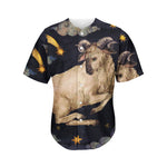 Watercolor Aries Zodiac Sign Print Men's Baseball Jersey
