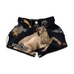 Watercolor Aries Zodiac Sign Print Muay Thai Boxing Shorts