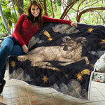 Watercolor Aries Zodiac Sign Print Quilt