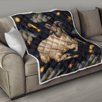 Watercolor Aries Zodiac Sign Print Quilt
