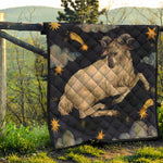 Watercolor Aries Zodiac Sign Print Quilt