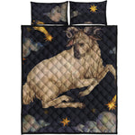 Watercolor Aries Zodiac Sign Print Quilt Bed Set