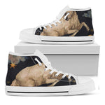 Watercolor Aries Zodiac Sign Print White High Top Shoes