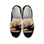 Watercolor Aries Zodiac Sign Print White Slip On Shoes