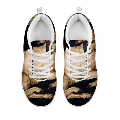 Watercolor Aries Zodiac Sign Print White Sneakers