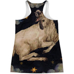 Watercolor Aries Zodiac Sign Print Women's Racerback Tank Top
