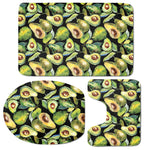 Watercolor Avocado Print 3 Piece Bath Mat Set