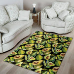 Watercolor Avocado Print Area Rug