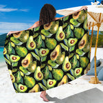 Watercolor Avocado Print Beach Sarong Wrap