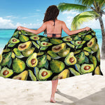 Watercolor Avocado Print Beach Sarong Wrap