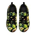 Watercolor Avocado Print Black Sneakers