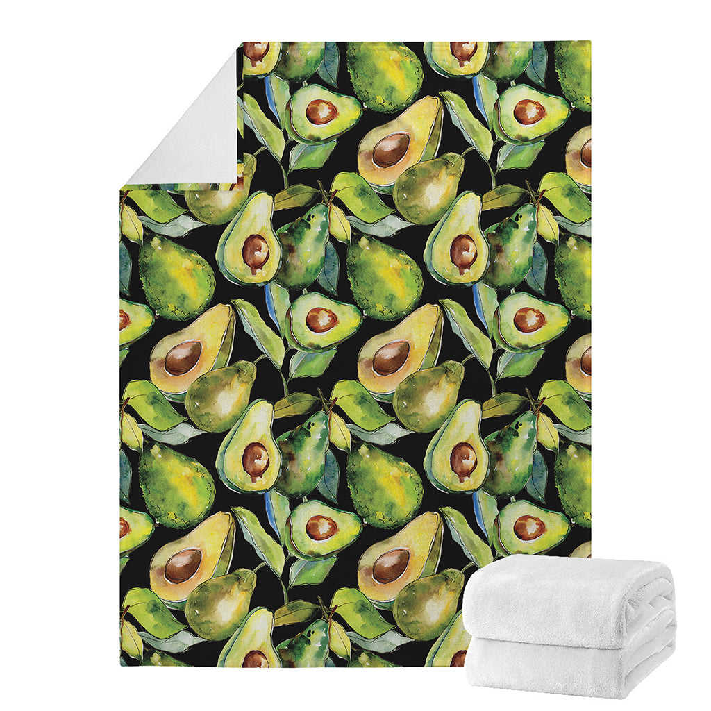 Watercolor Avocado Print Blanket