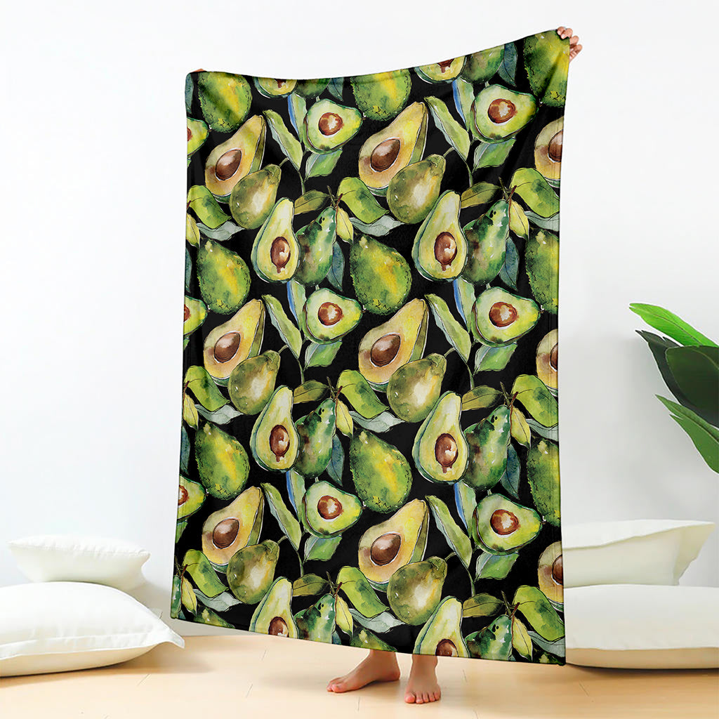 Watercolor Avocado Print Blanket