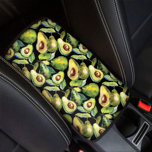 Watercolor Avocado Print Car Center Console Cover