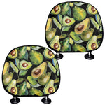 Watercolor Avocado Print Car Headrest Covers