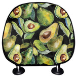 Watercolor Avocado Print Car Headrest Covers