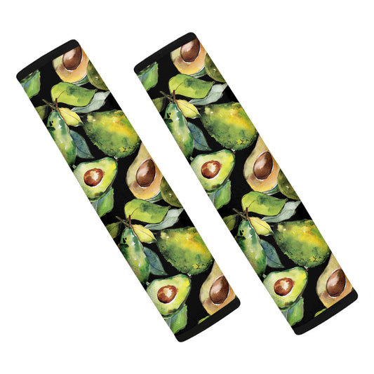 Watercolor Avocado Print Car Seat Belt Covers
